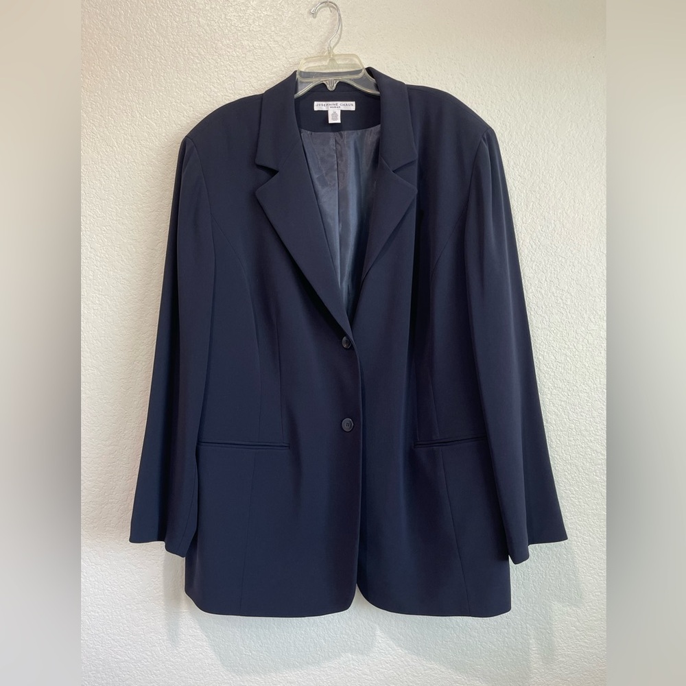 Women’s Navy Blue Josephine Chaus Blazer, Size 22 - Picture 2 of 7